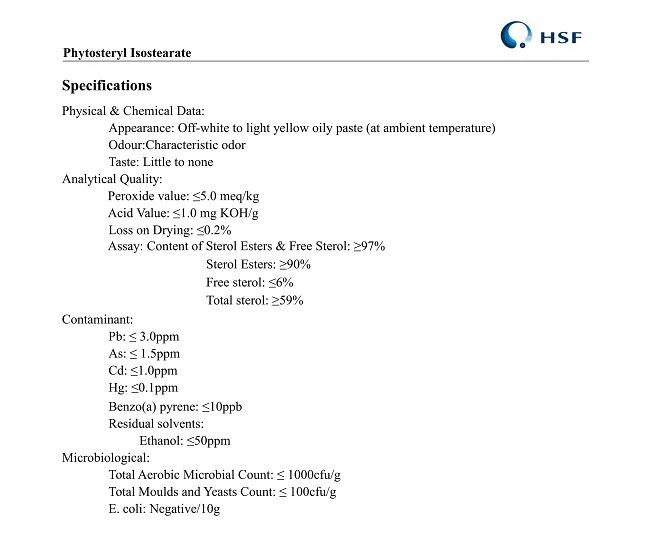 product specification
